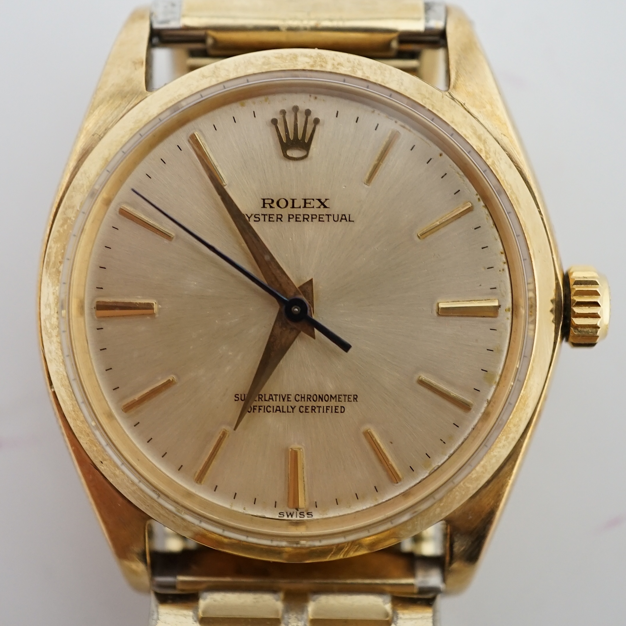 A gentleman's early 1960's 9ct gold Rolex Oyster Perpetual wrist watch